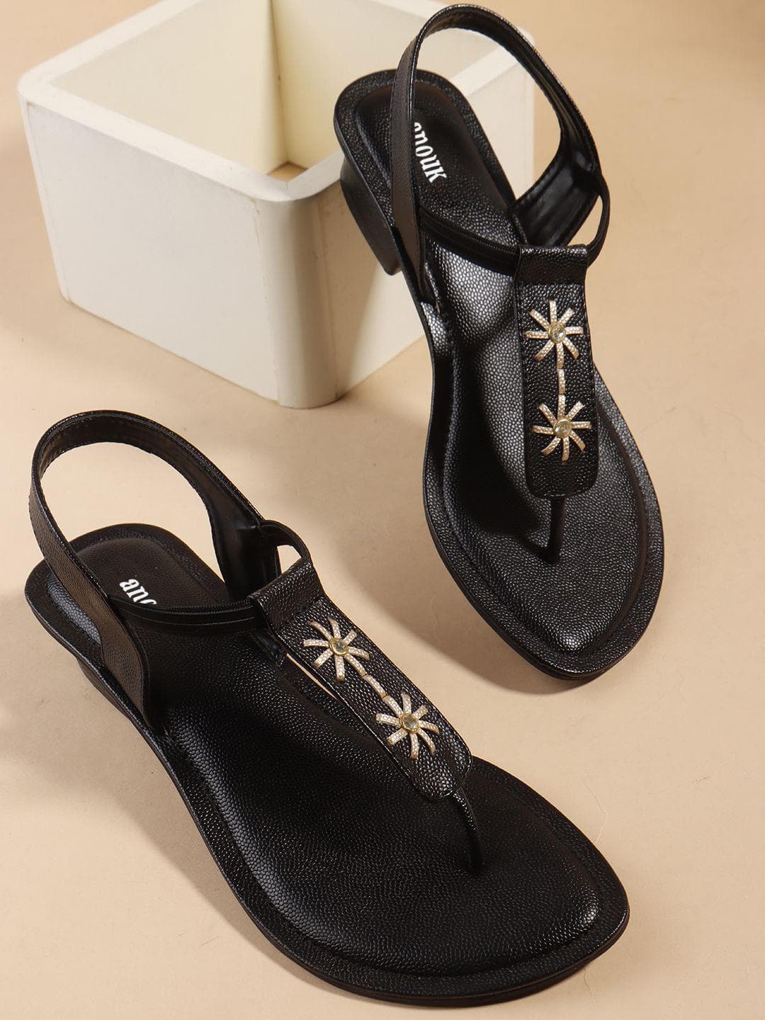 Anouk Women Textured Regular Block Heel Sandals