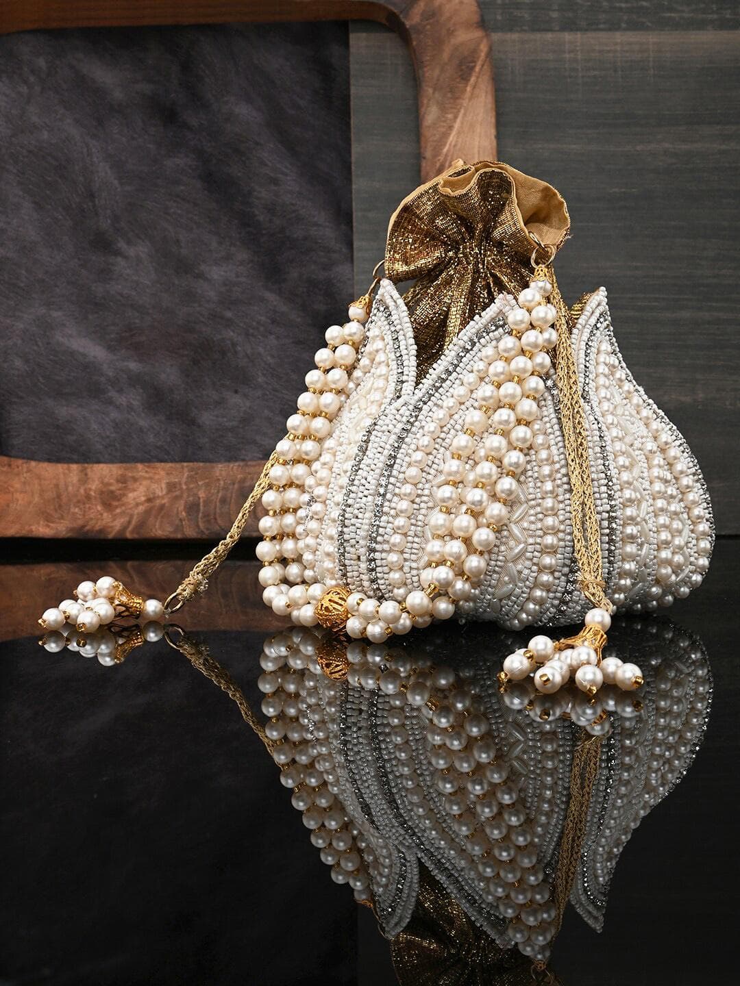Buy Anouk Gold Toned Embellished Potli Cutch - - Accessories for Women