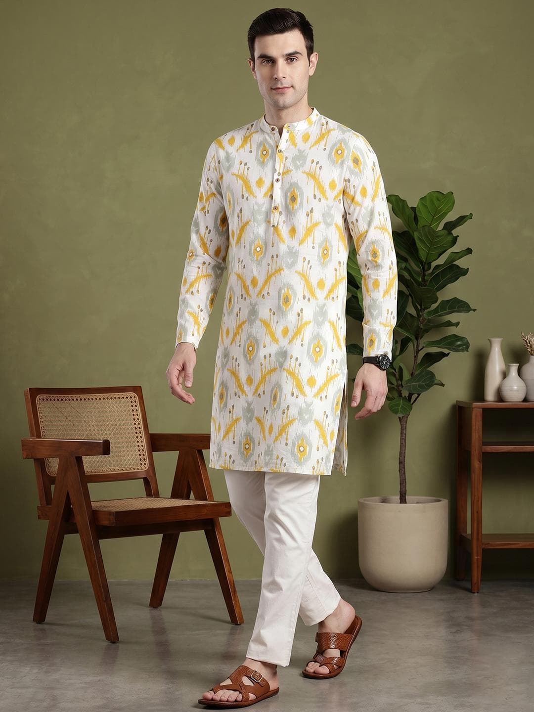Anouk Ethnic Motifs Printed Cotton Kurta