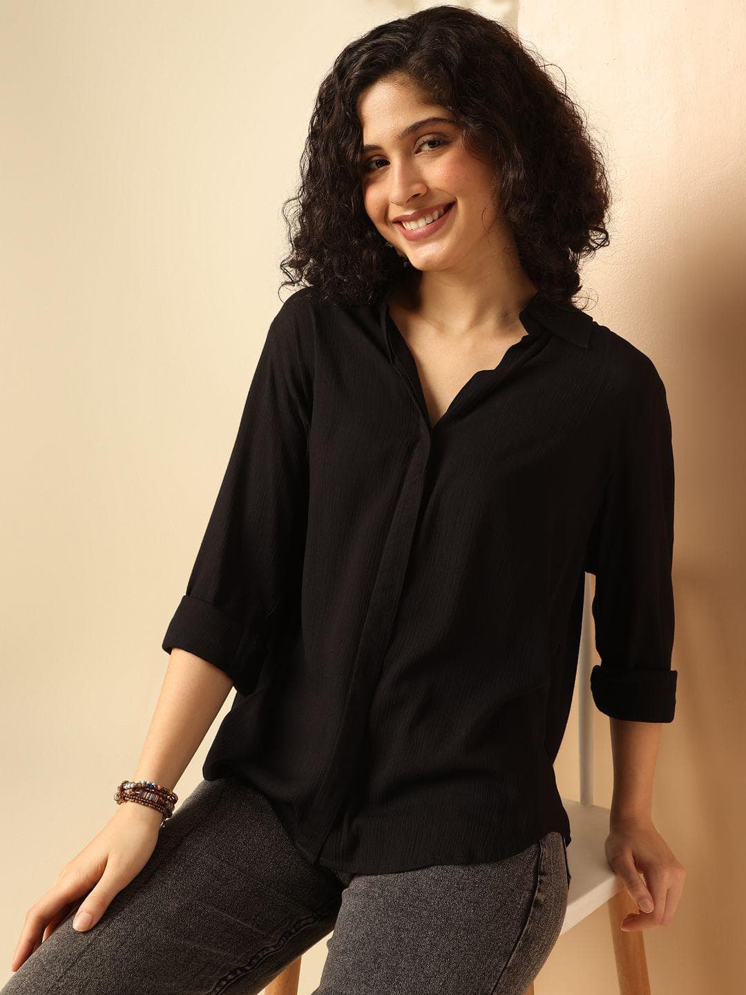 Anouk Women Relaxed Opaque Casual Shirt