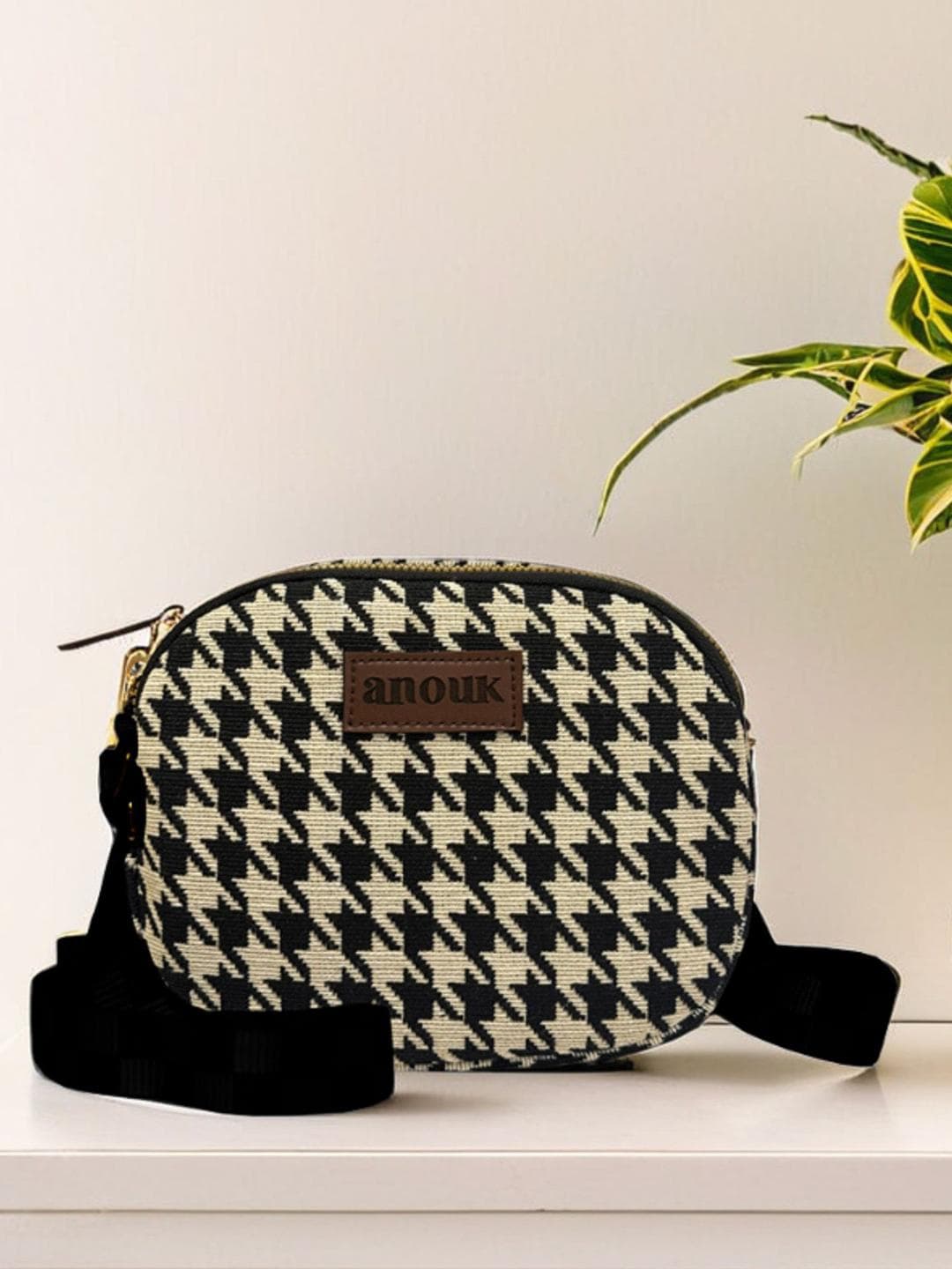 Anouk Women Checked Crossbody Sling Bag