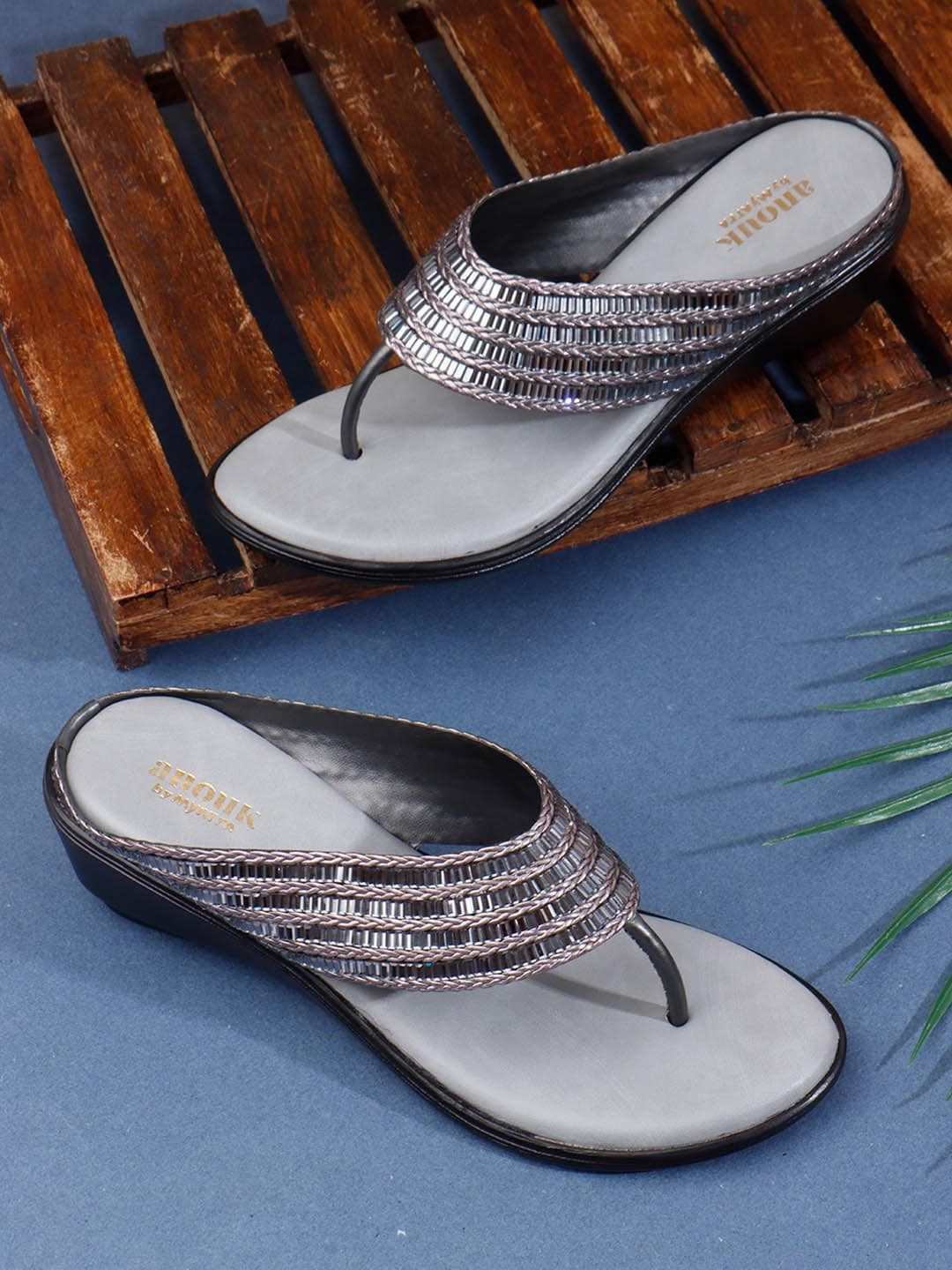 Anouk Embellished Cushioned Footbed One-Toe Flats