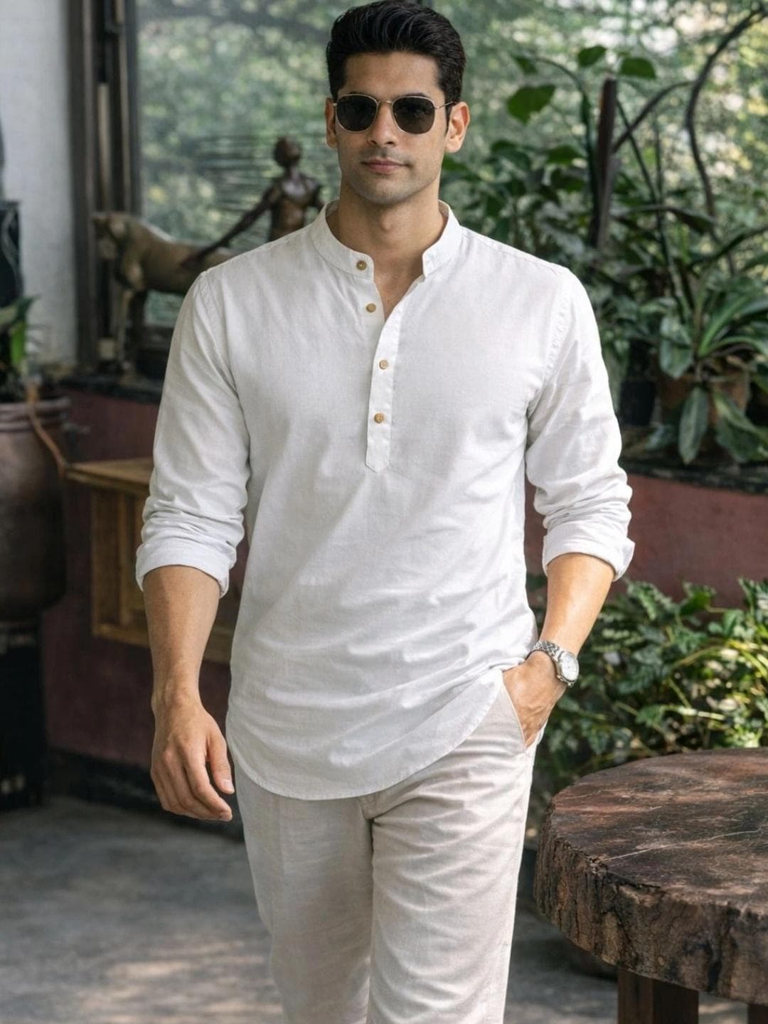 Anouk Men Pure Cotton Daily Short Kurta