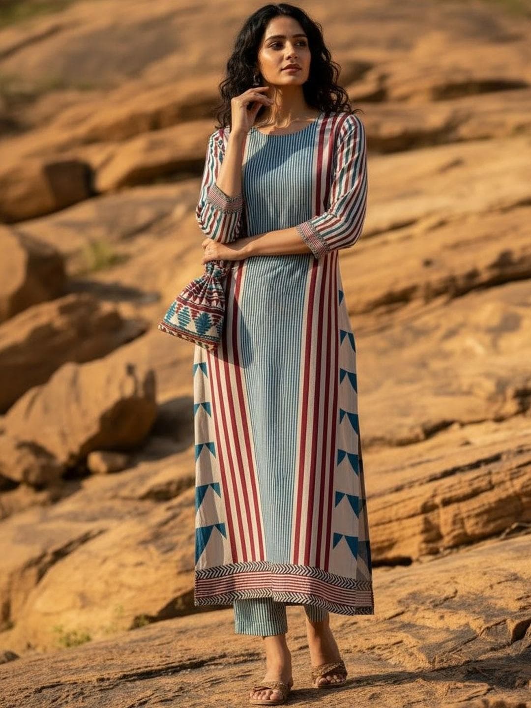 Anouk Women Geometric Printed Kurta