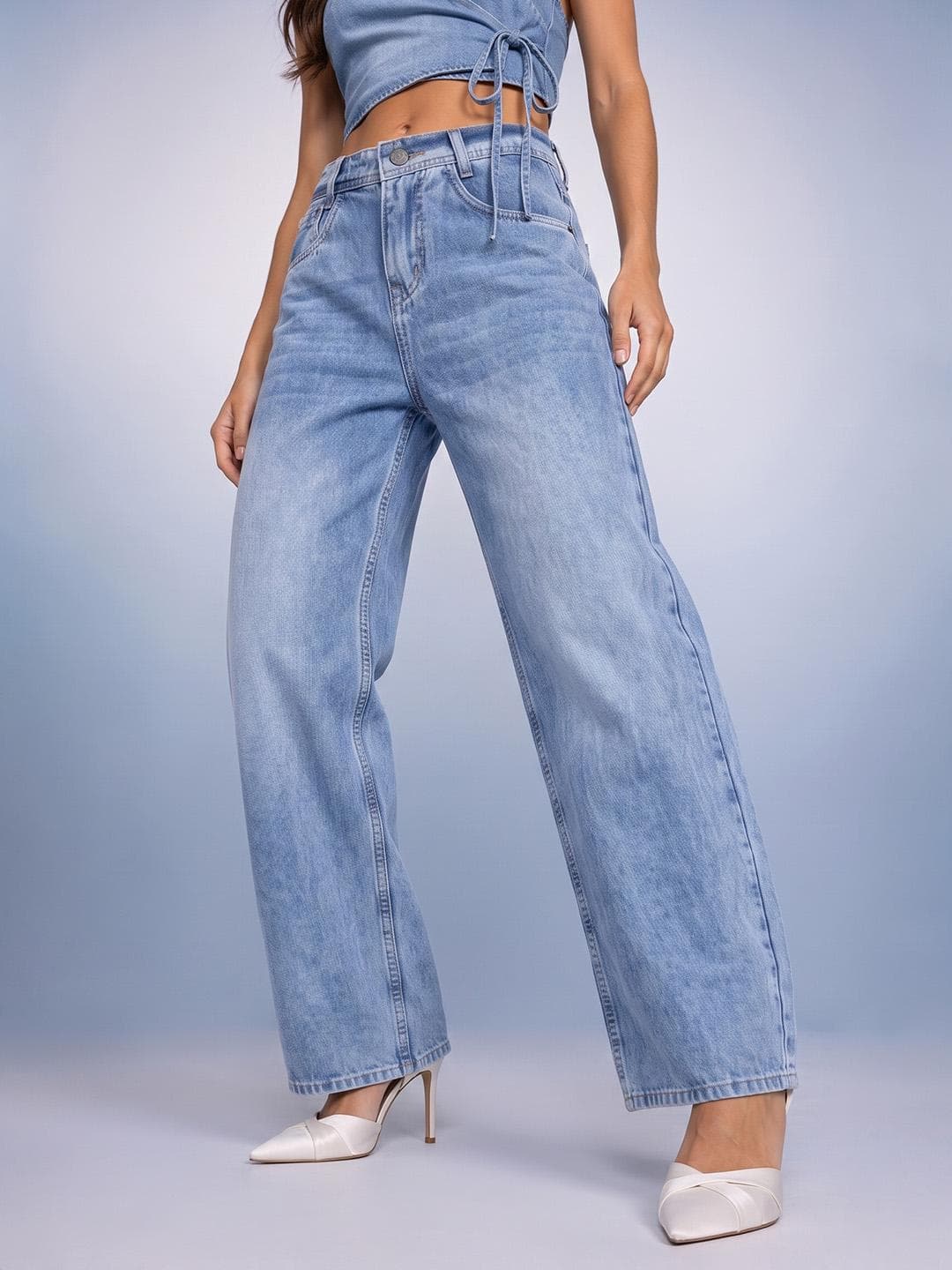 DressBerry Women Straight Fit Pure Cotton Jeans