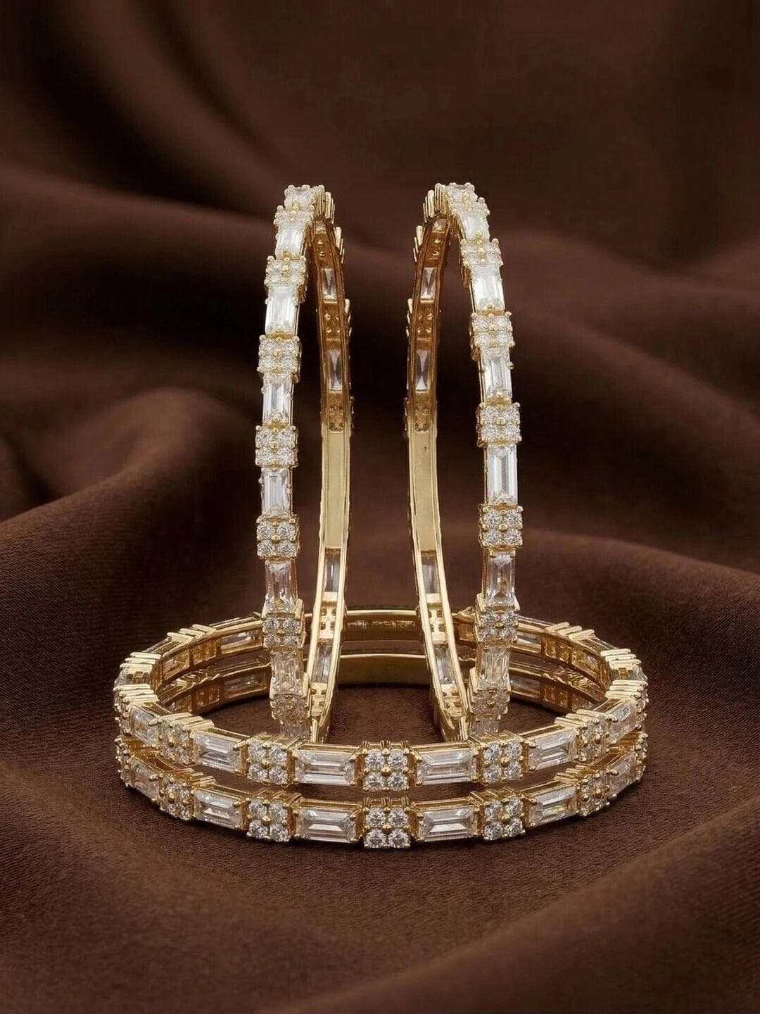 Buy Anouk Set Of 4 Gold Plated Stone Studded & Beaded Bangles - - Accessories for Women