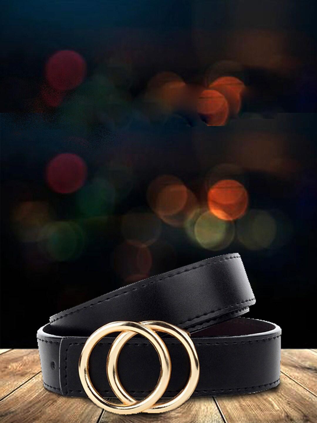 Buy DressBerry Women Black Formal Synthetic Leather Push Pin Belt - - Accessories for Women