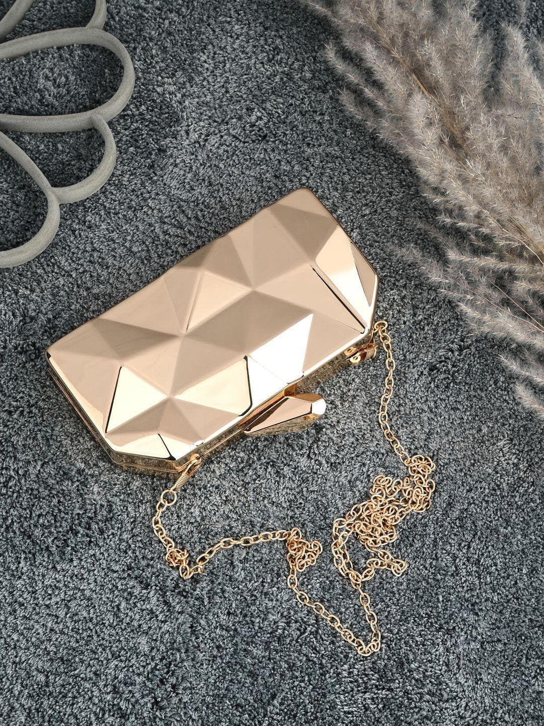 DressBerry Textured Box Clutch