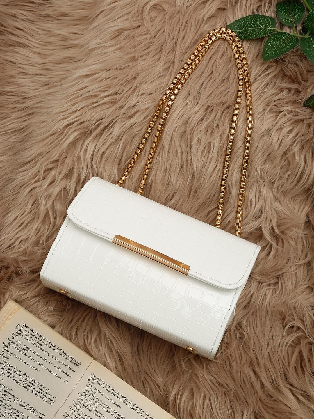 Buy DressBerry White Croco Textured Clutches - - Accessories for Women