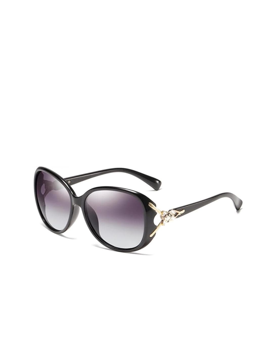 DressBerry Women Black Oversized Sunglasses with UV Protected Lens FOX BLACK