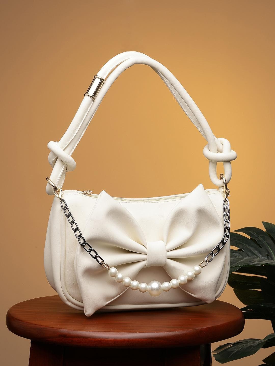 Buy DressBerry Cream Coloured Structured Handheld Bag - - Accessories for Women