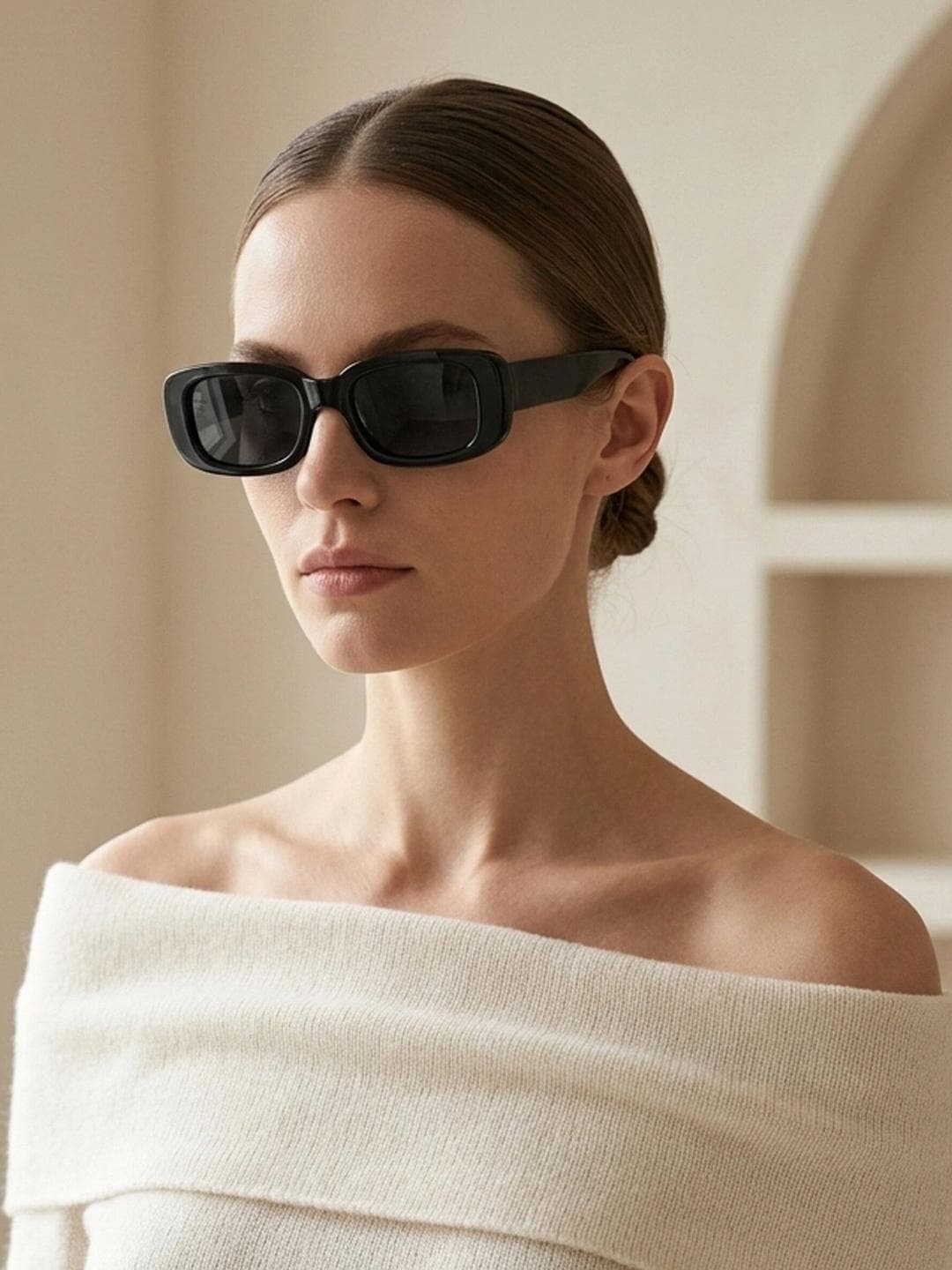 RORCE Women Rectangle Sunglasses with UV Protected Lens
