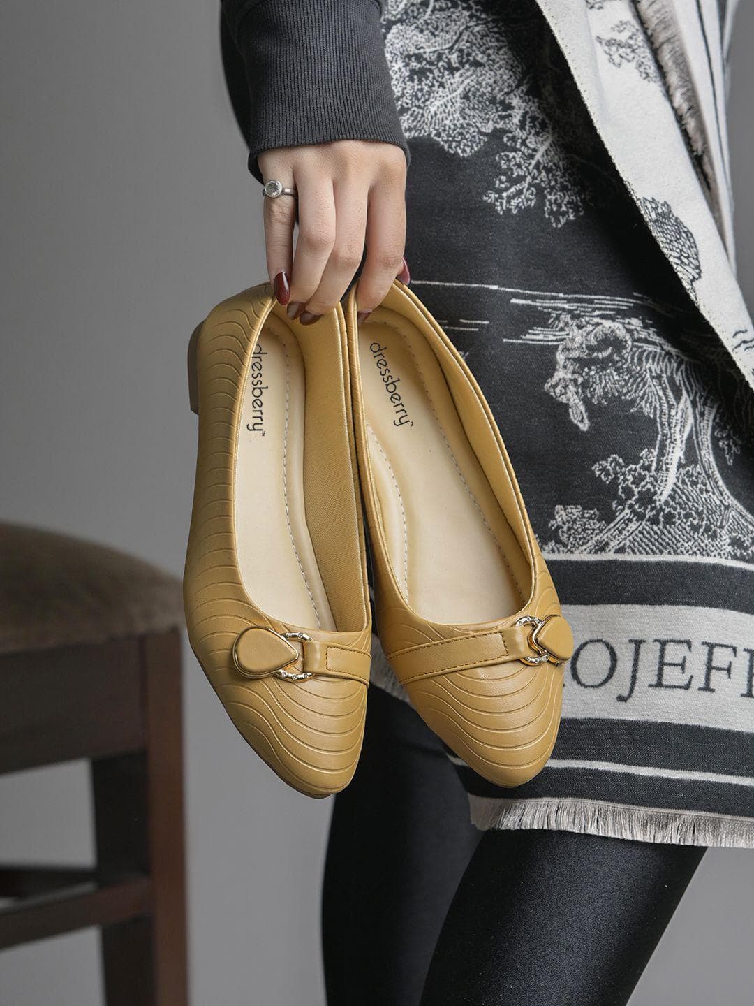 Buy DressBerry Women Textured Ballerinas Flats - - Footwear for Women