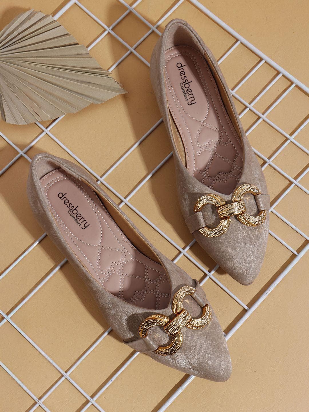 Buy DressBerry Women Pointed Toe Ballerinas With Buckle - - Footwear for Women