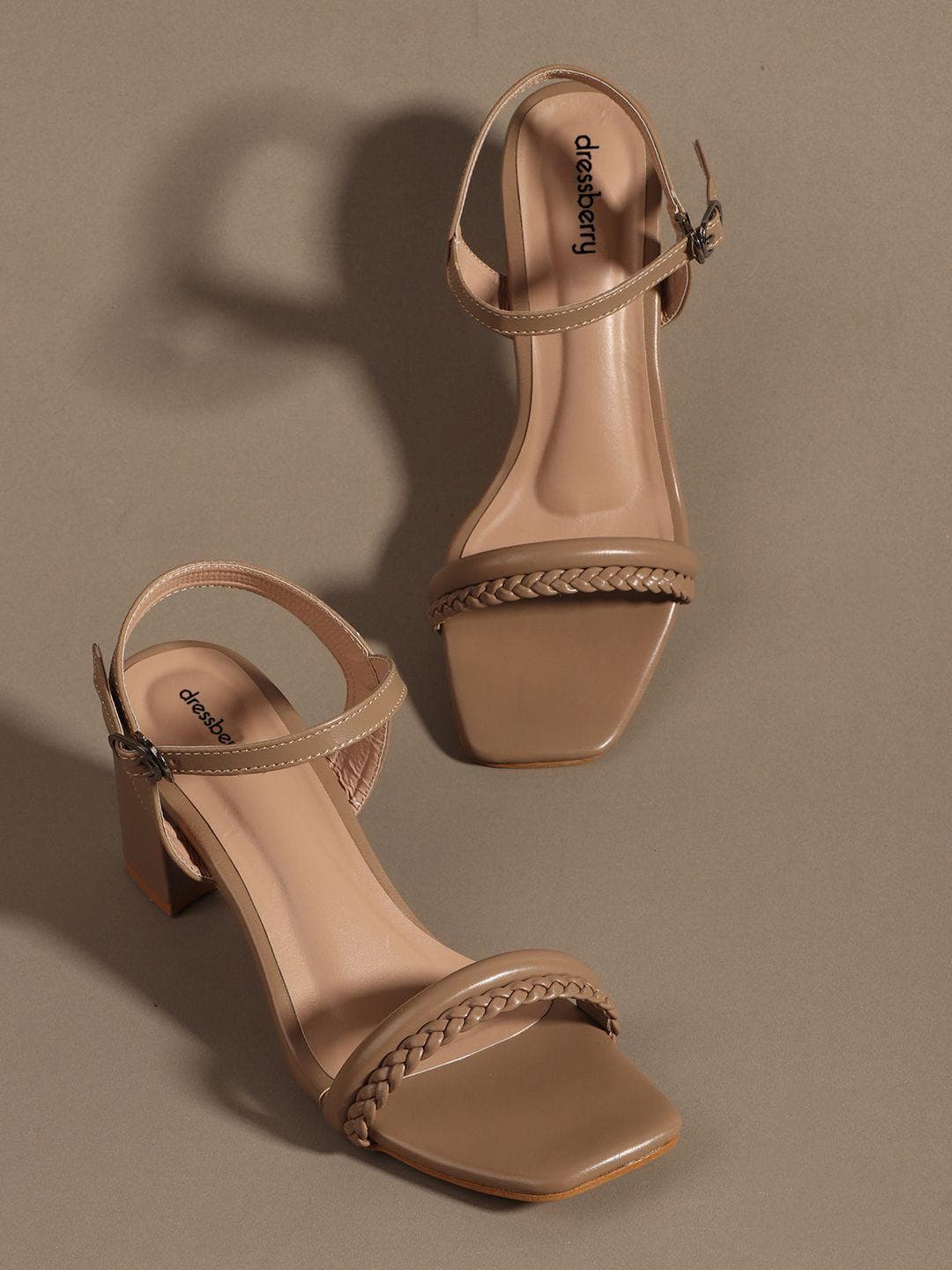 DressBerry Party Block Sandals with Buckles