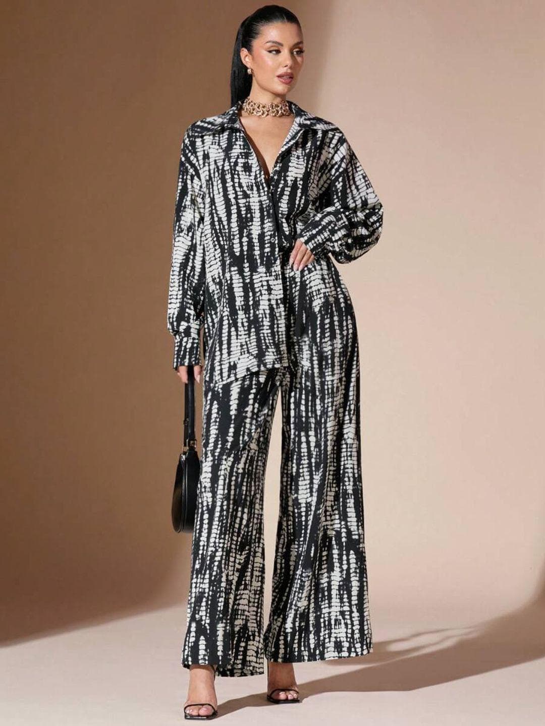 Buy DressBerry Dyed Long Sleeves Shirt With Palazzo - - Apparel for Women