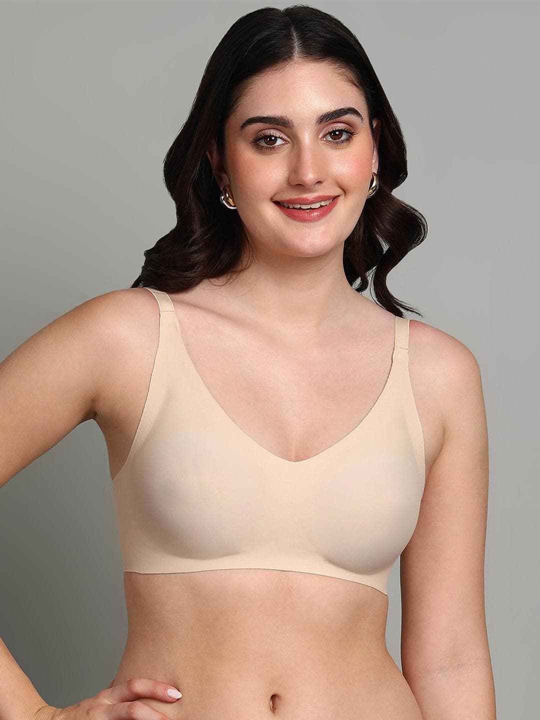 Buy Dressberry Lightly Padded Invisi Fit Elastic Free Bottom Band Seamless Bonded Bra - - Apparel for Women