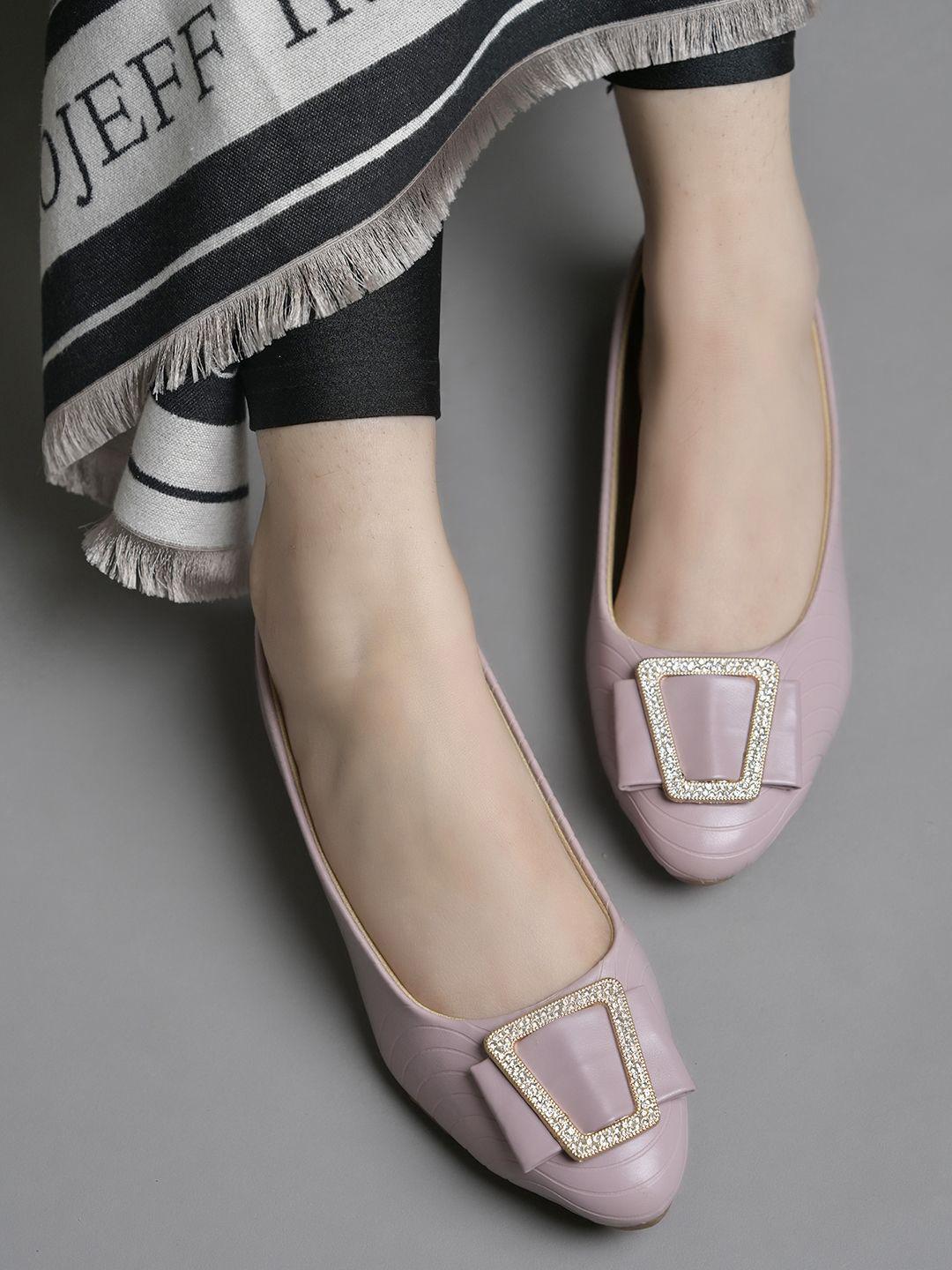 Buy DressBerry Women Textured Pointed Toe Ballerinas - - Footwear for Women