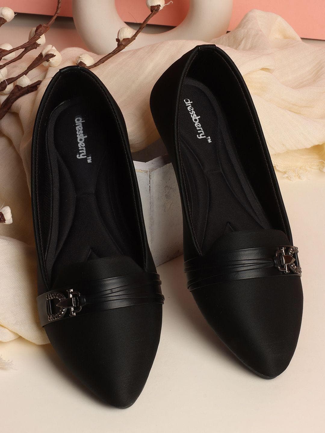 Buy DressBerry Women Embellished Ballerinas With Buckles Flats - - Footwear for Women