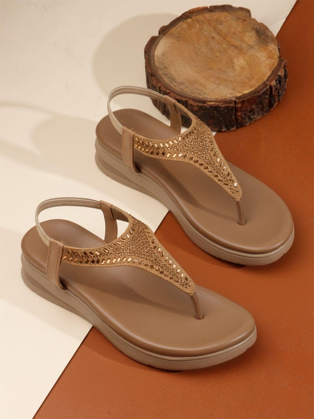 DressBerry Embellished Wedge Sandals