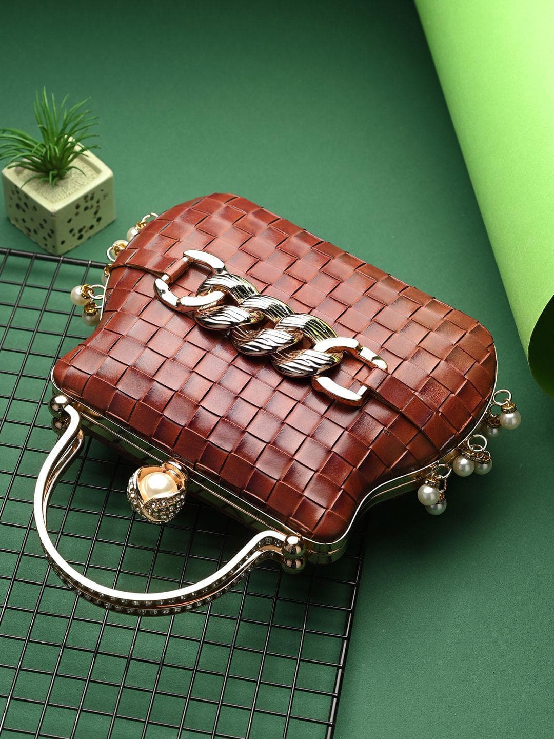 DressBerry Embellished Box Clutch