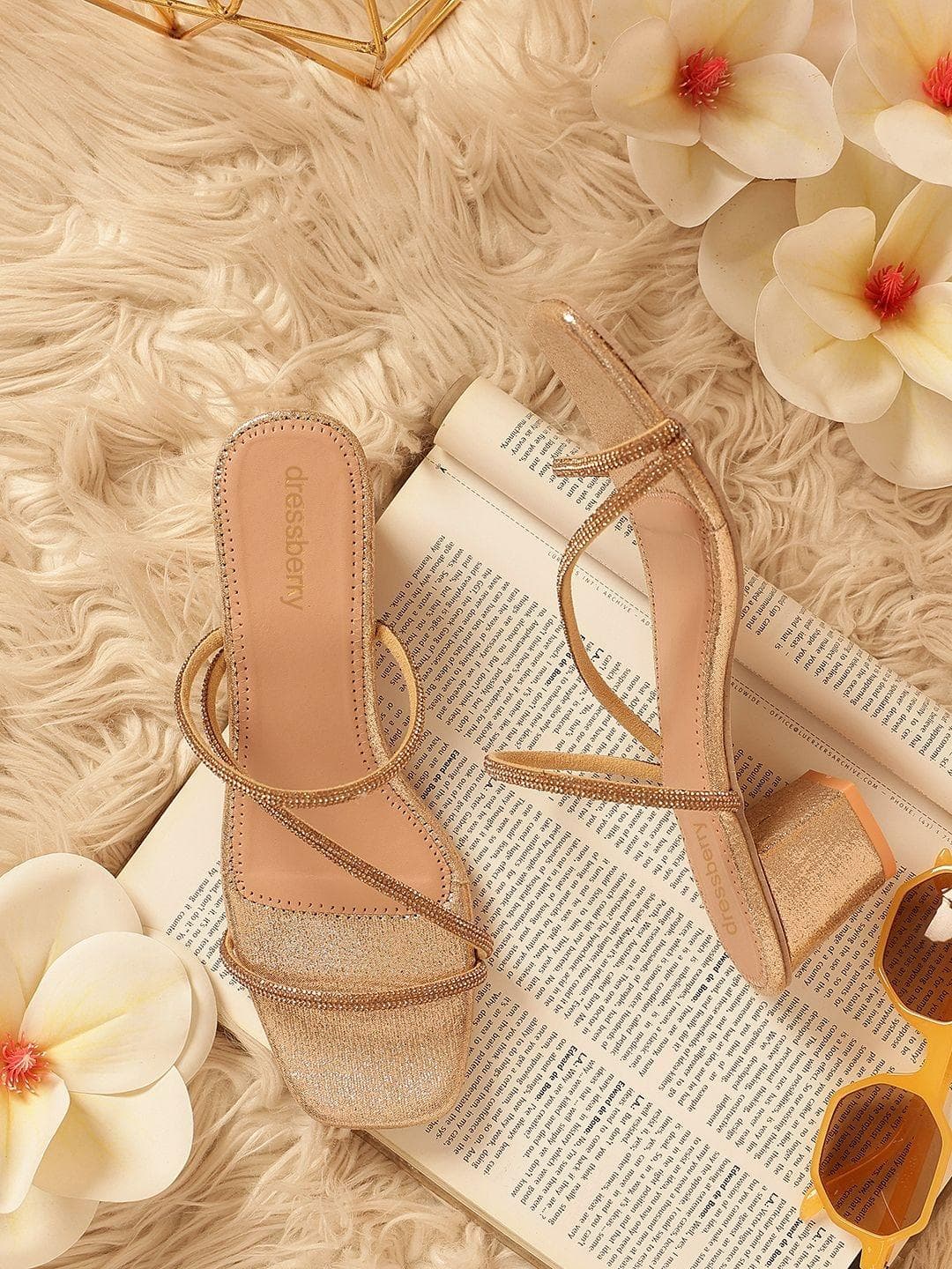 DressBerry Western-Embellished Party Block Heels
