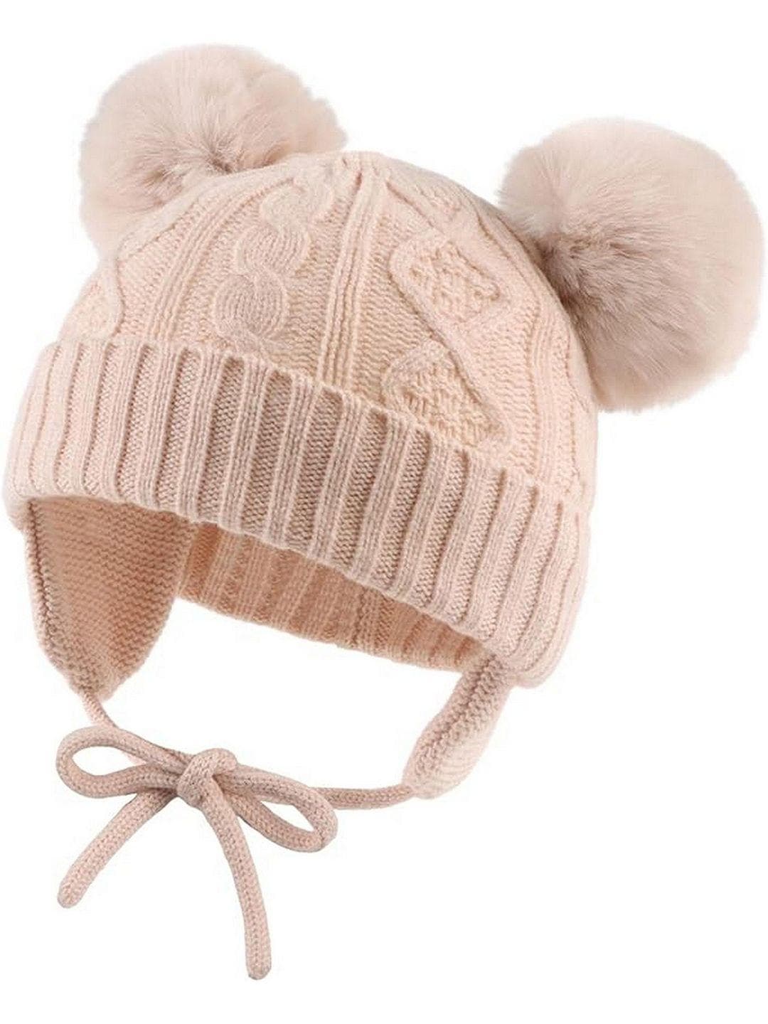 Infispace Kids Super Warm Winter Woollen Beanie With Pom-Pom