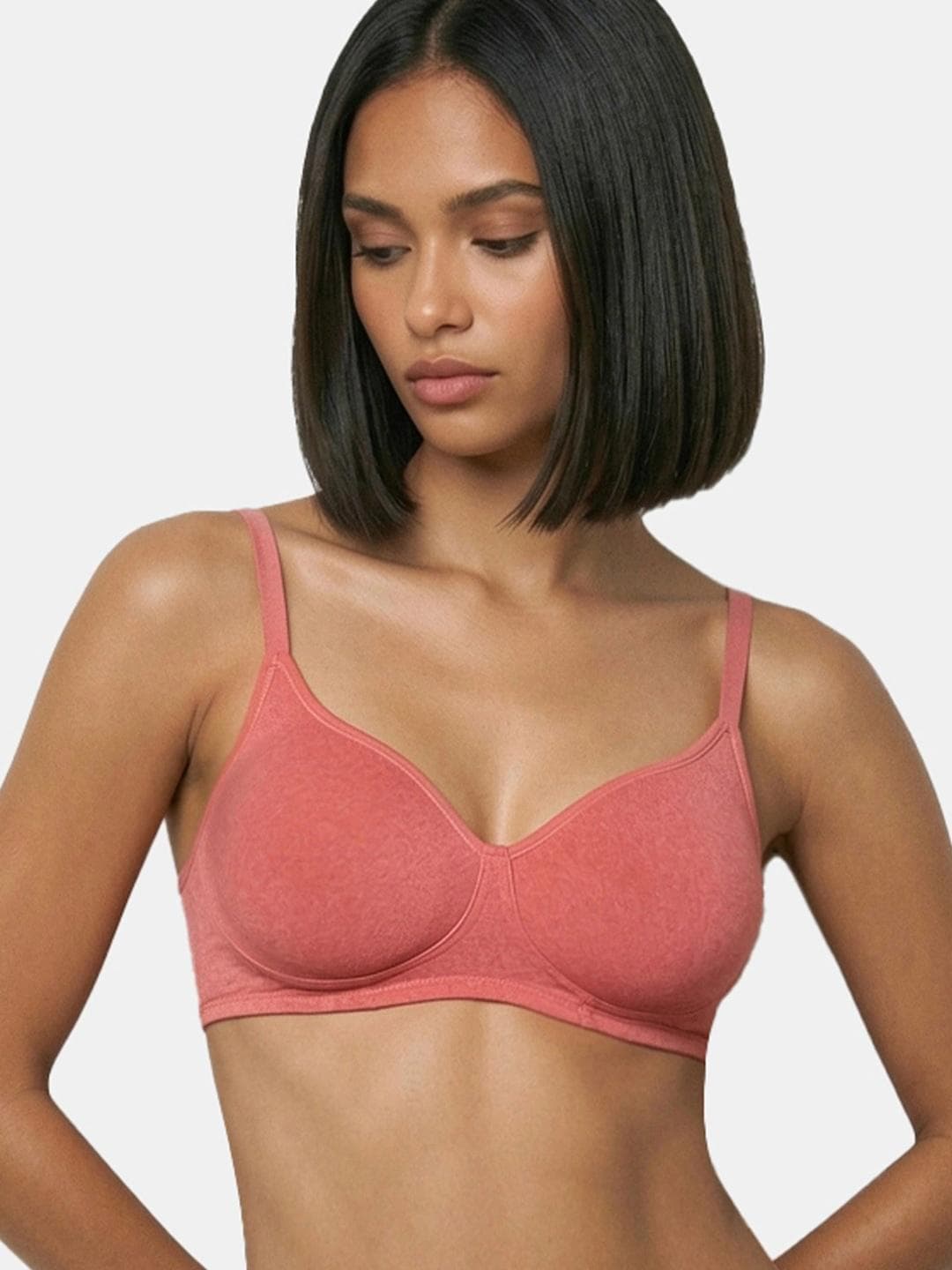 Enamor Non Padded Wirefree High Coverage Stretch Cotton Everyday Bra A042