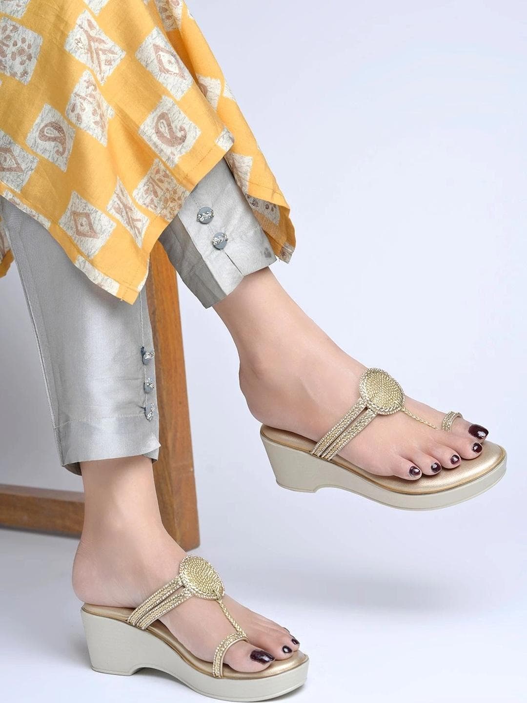 SZN Embellished Party Wedge Sandals