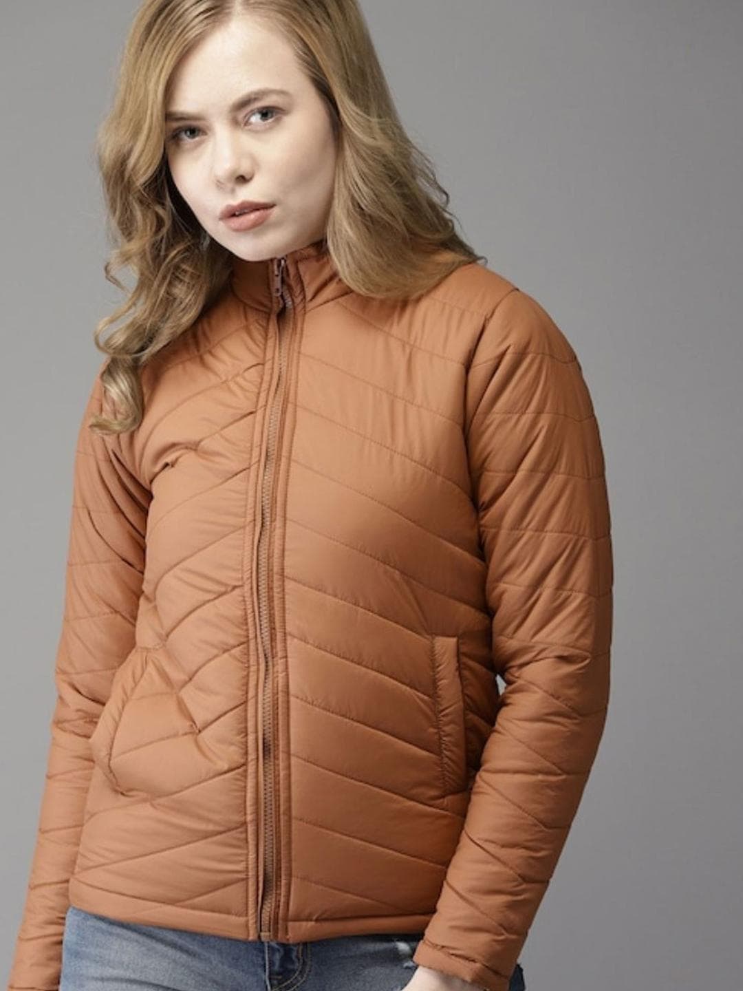 PINACOLADA Women Brown Windcheater Puffer Jacket