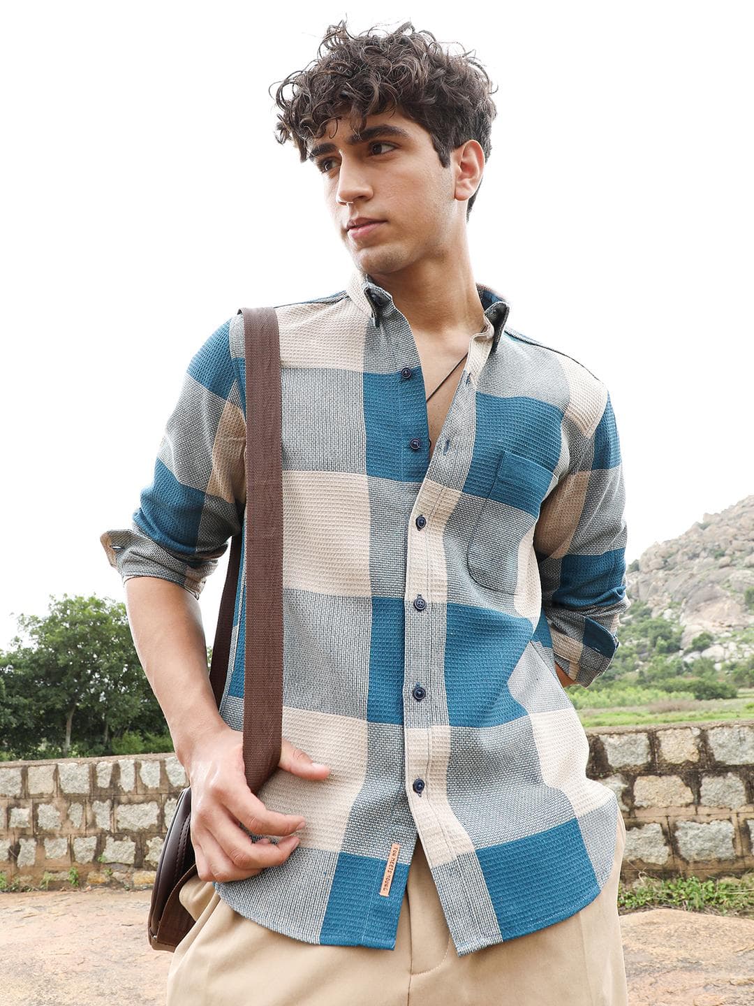 CAHOOT Comfort Buffalo Checks Button-Down Collar Cotton Casual Shirt