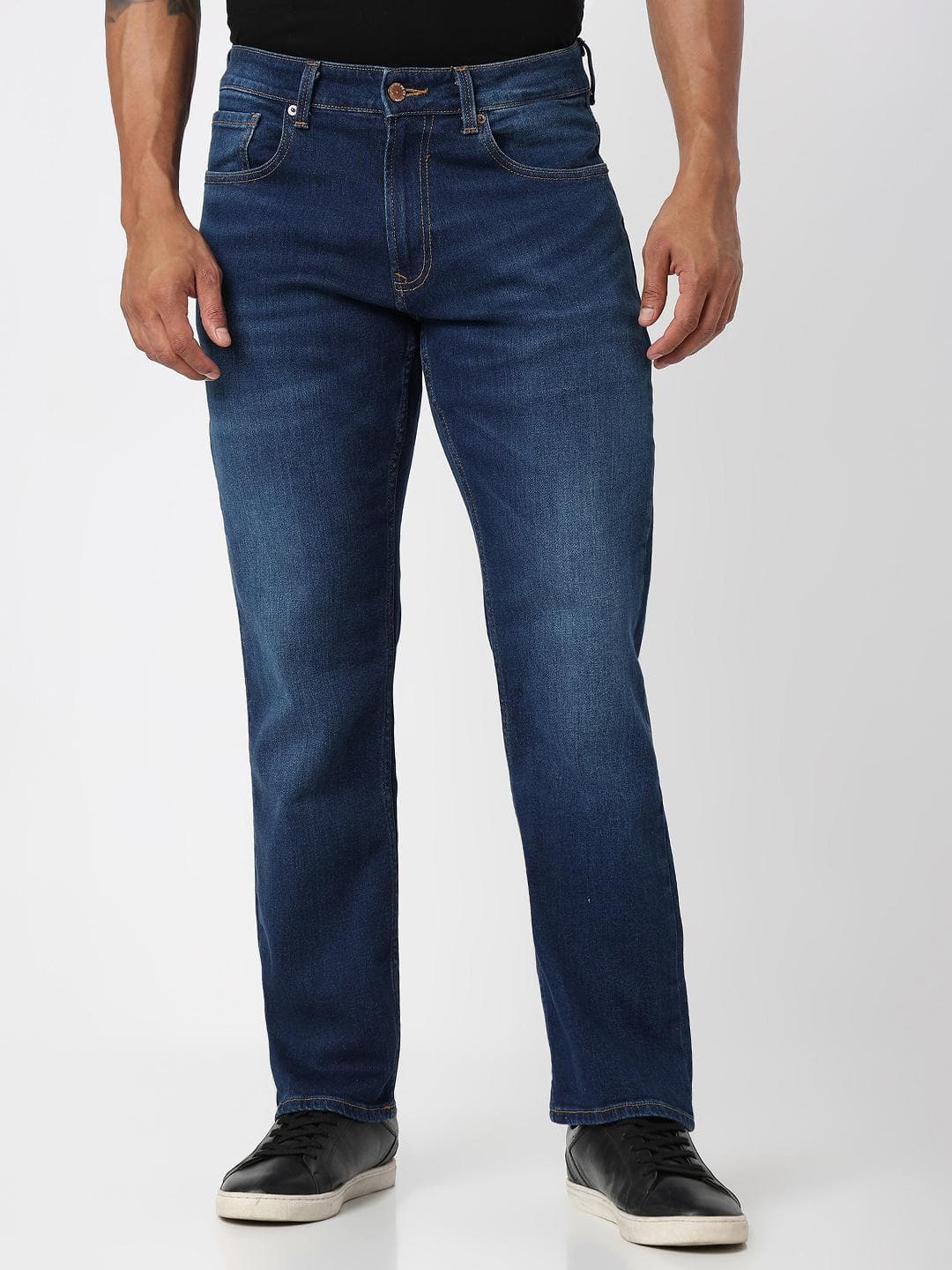 Spykar Men Chico Mid Rise Comfort Fit Mid blue Jeans