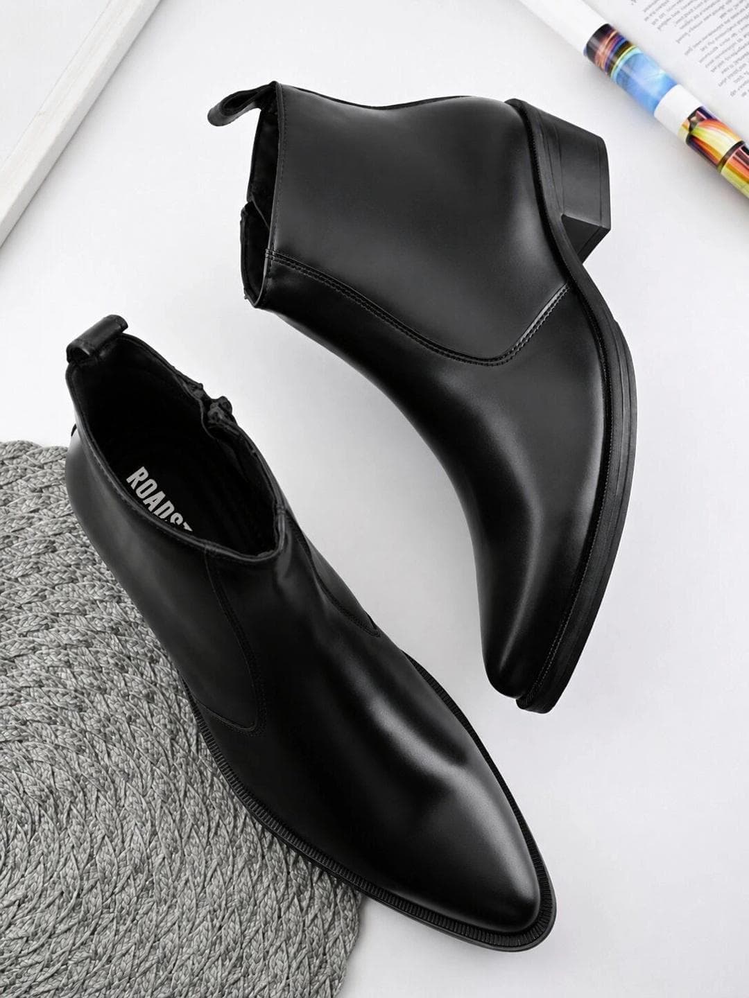 Buy The Roadster Lifestyle Co. Men Pointed Toe Zip Chelsea Boots - - Footwear for Men