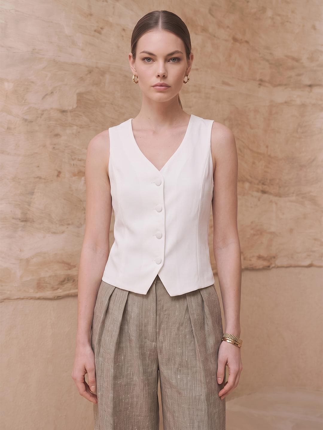 Chemistry V-Neck Woven Waistcoat