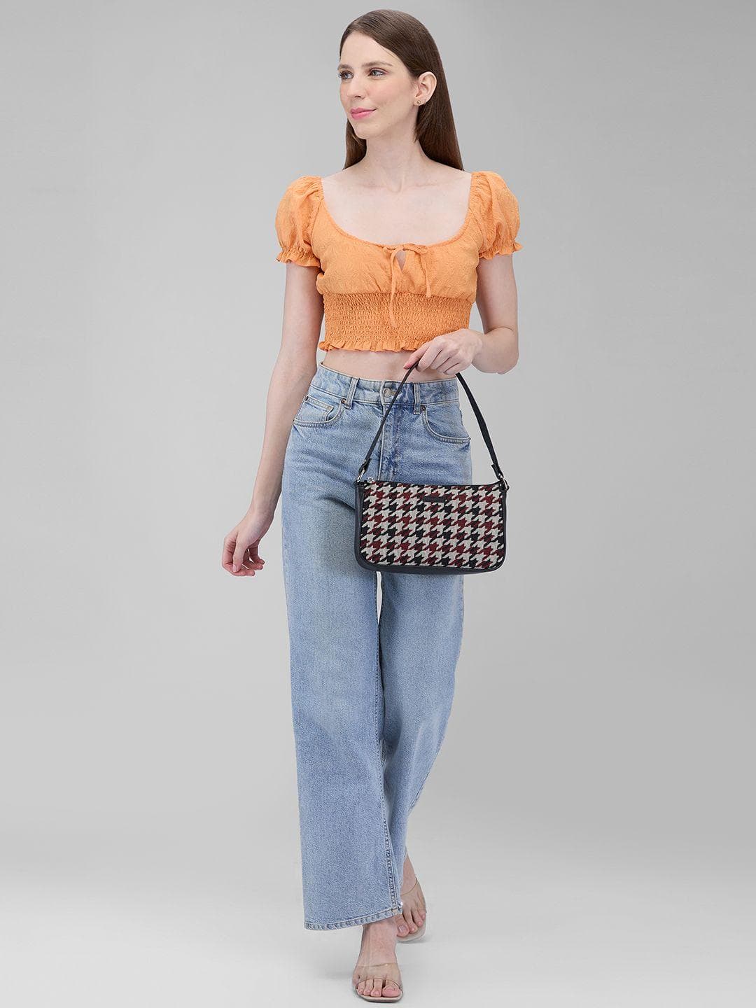 Caprese Madina Women Maroon Medium Hobo Bag