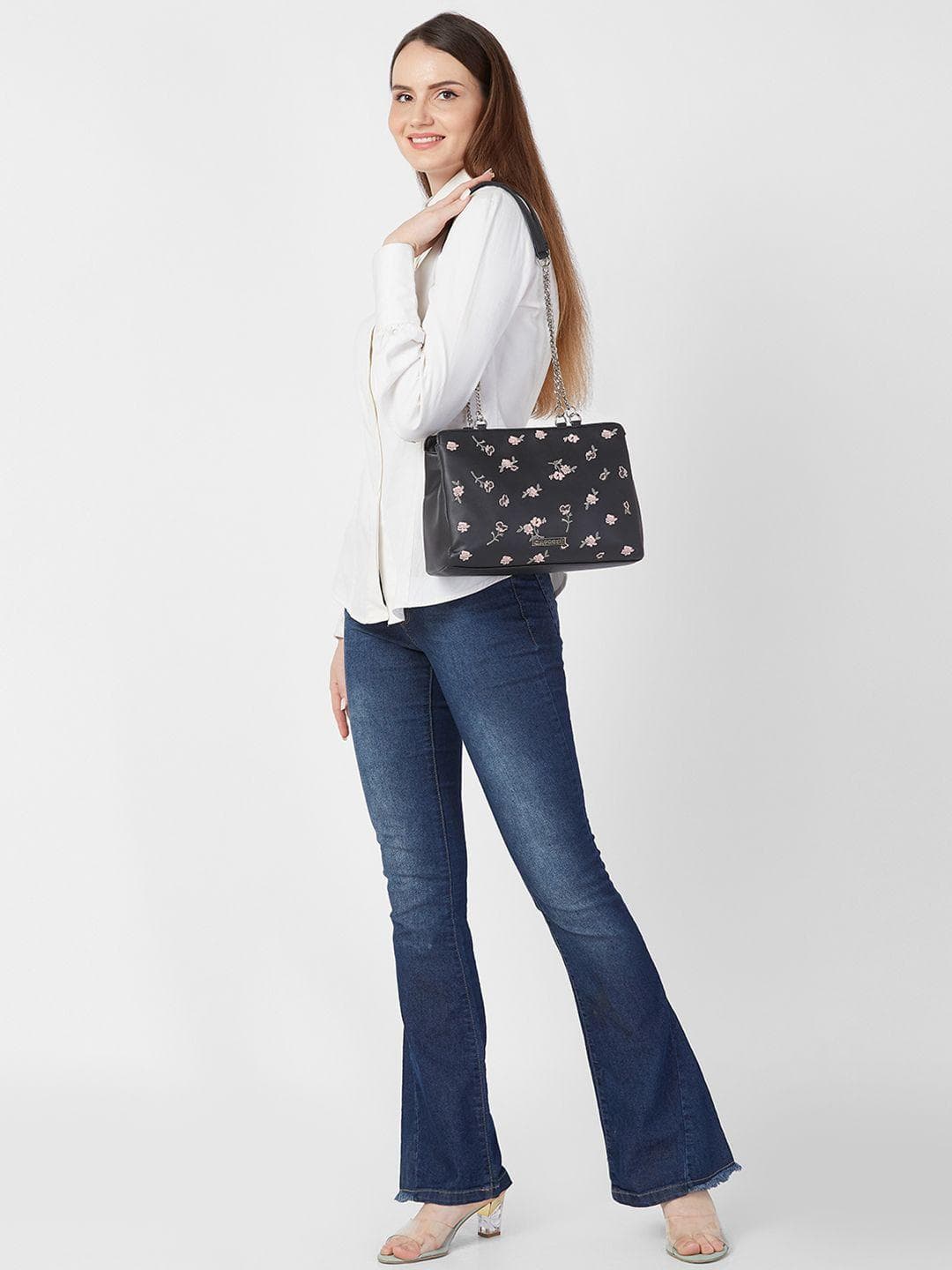 Buy Caprese Bloom Women Black Medium Satchel Bag - - Accessories for Women