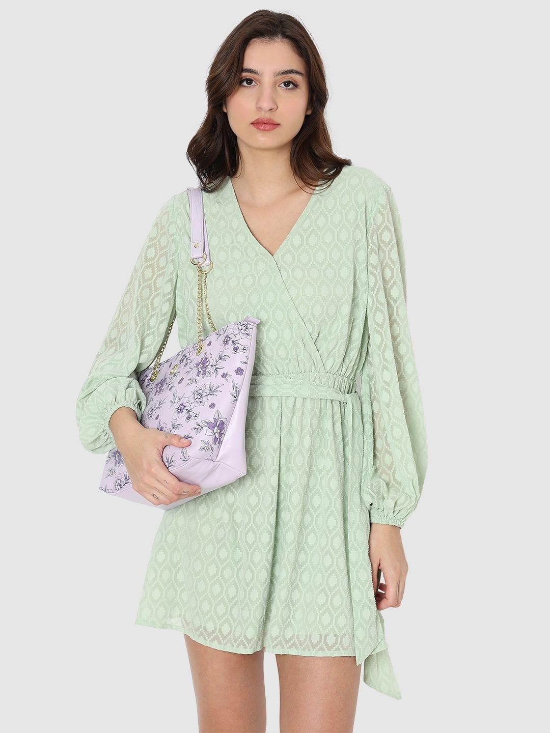 Caprese Snow Women Lavender Large Satchel Bag