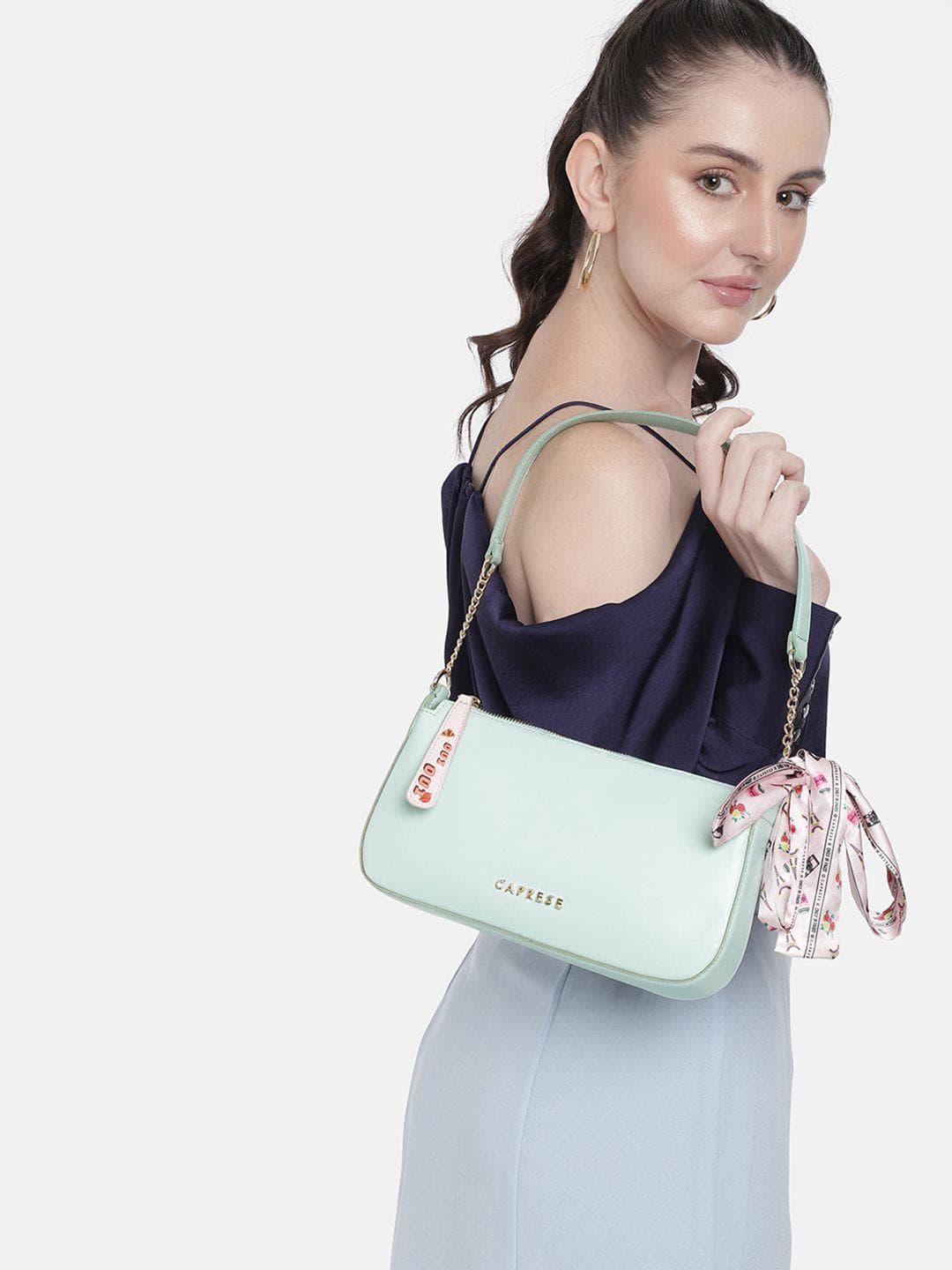Caprese Alfie Women Mint Medium Baguette Bag