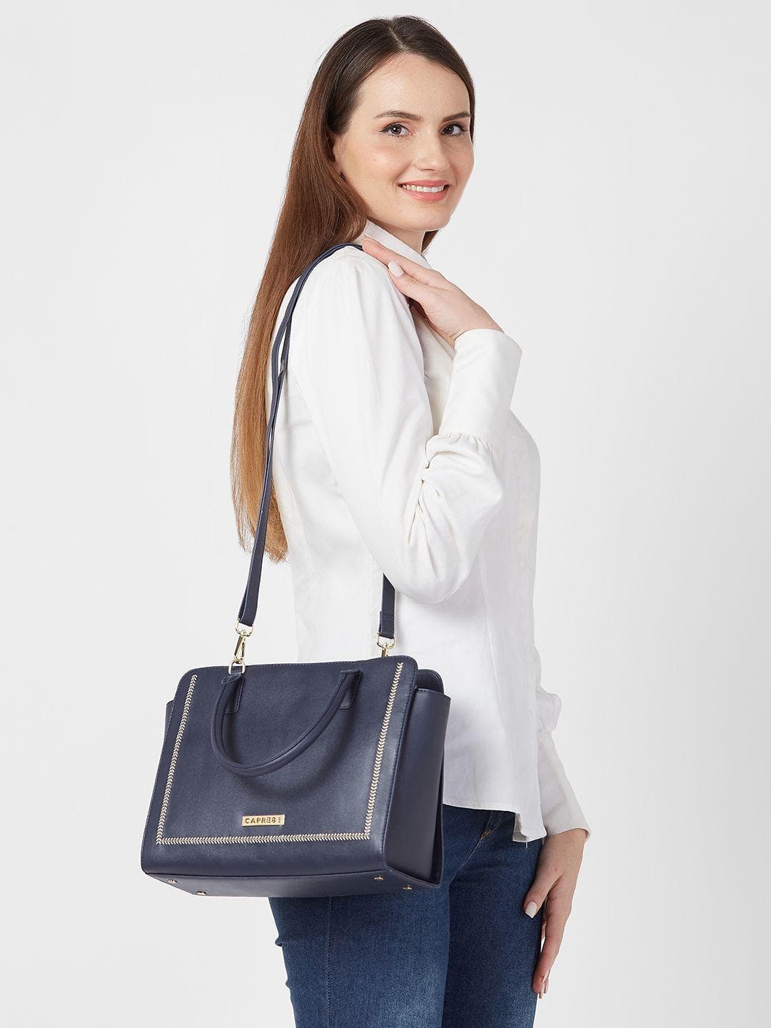 Buy Caprese Poppy Women Navy Medium Satchel Bag - - Accessories for Women