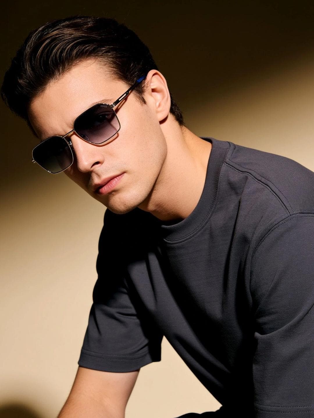 Espee Men Blue Lens & Silver-Toned Rectangle Sunglasses with UV Protected Lens
