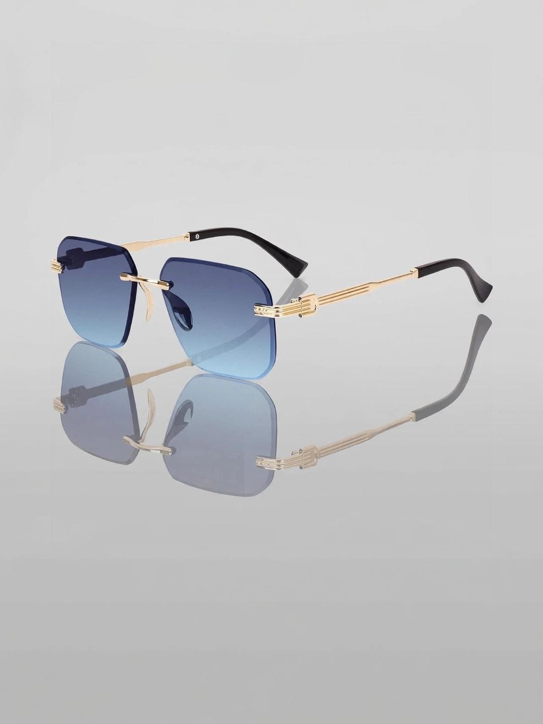 IFLASH Unisex UV Protected Square Rimless Sunglasses WH5580 RIMLESS BLUE