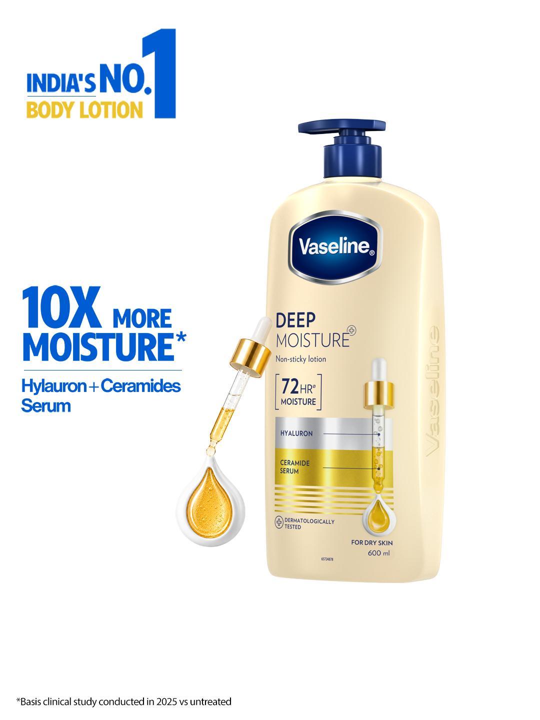 Buy Vaseline Deep Moisture Body Lotion With Ceramide Hyaluron For 10X More Moisture 600ml - - Personal Care for Unisex