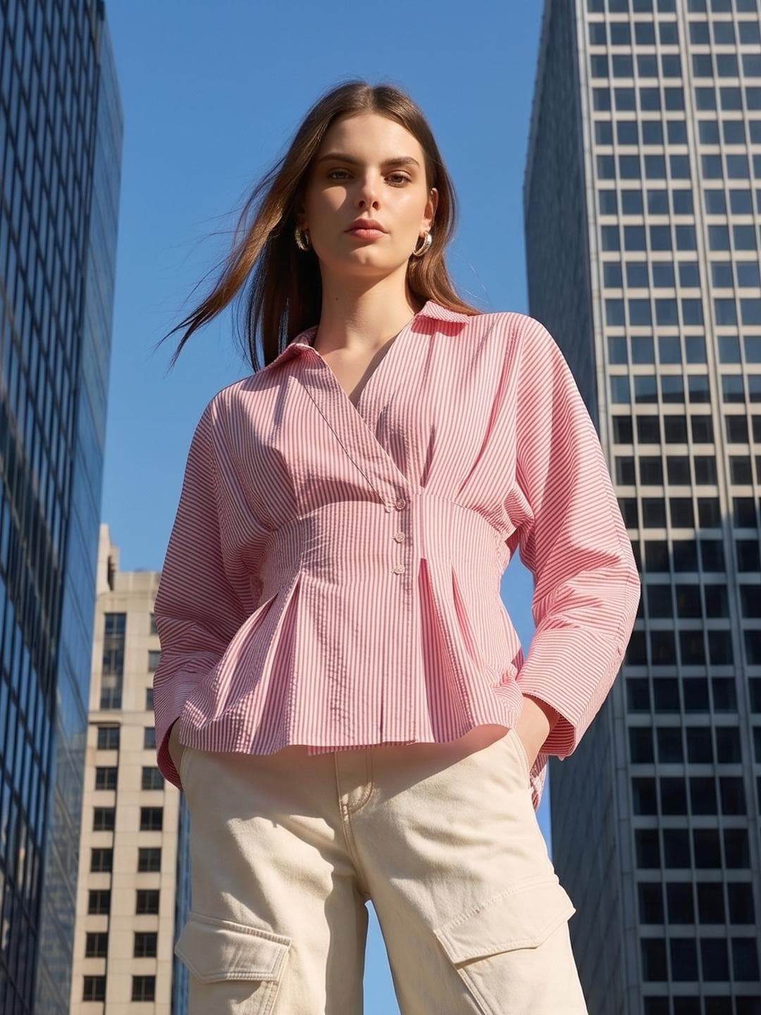 The Roadster Life Co. Striped Shirt Style Top