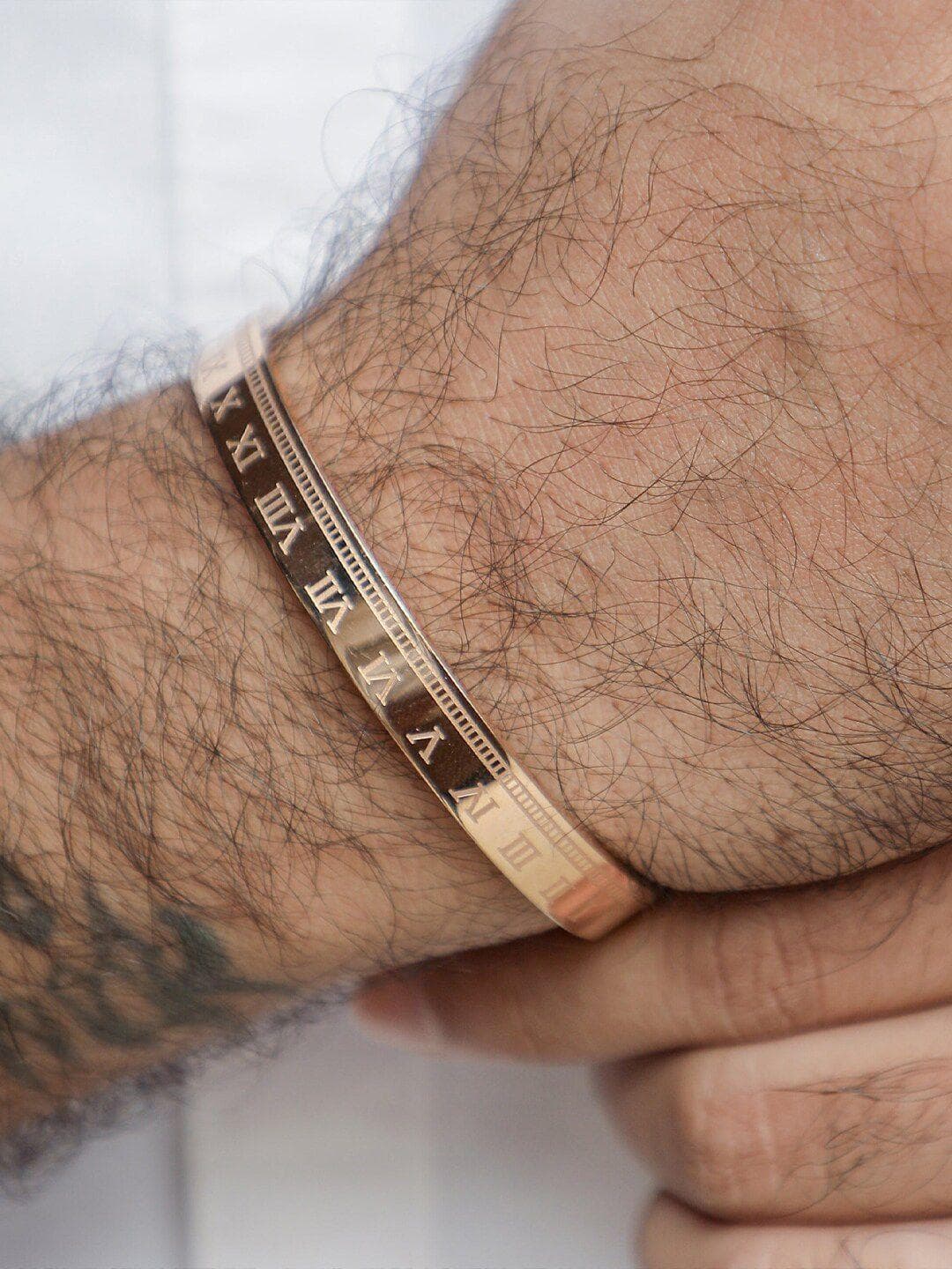 Buy SWASHAA Men Rose Gold Plated Kada Bracelet - - Accessories for Men
