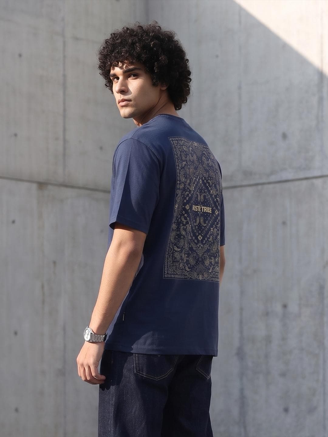 The Roadster Life Co. Relaxed Fit Paisley Printed T-Shirt