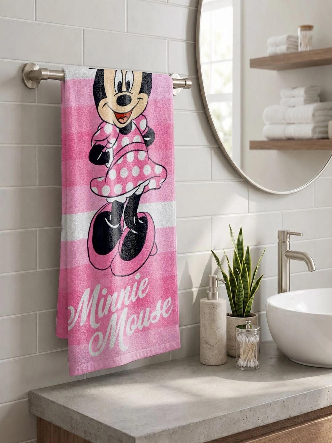 Buy PRAKARTIK Pink & Pink 1 Printed Cotton 350 GSM Bath Towel - - Home for Unisex Kids