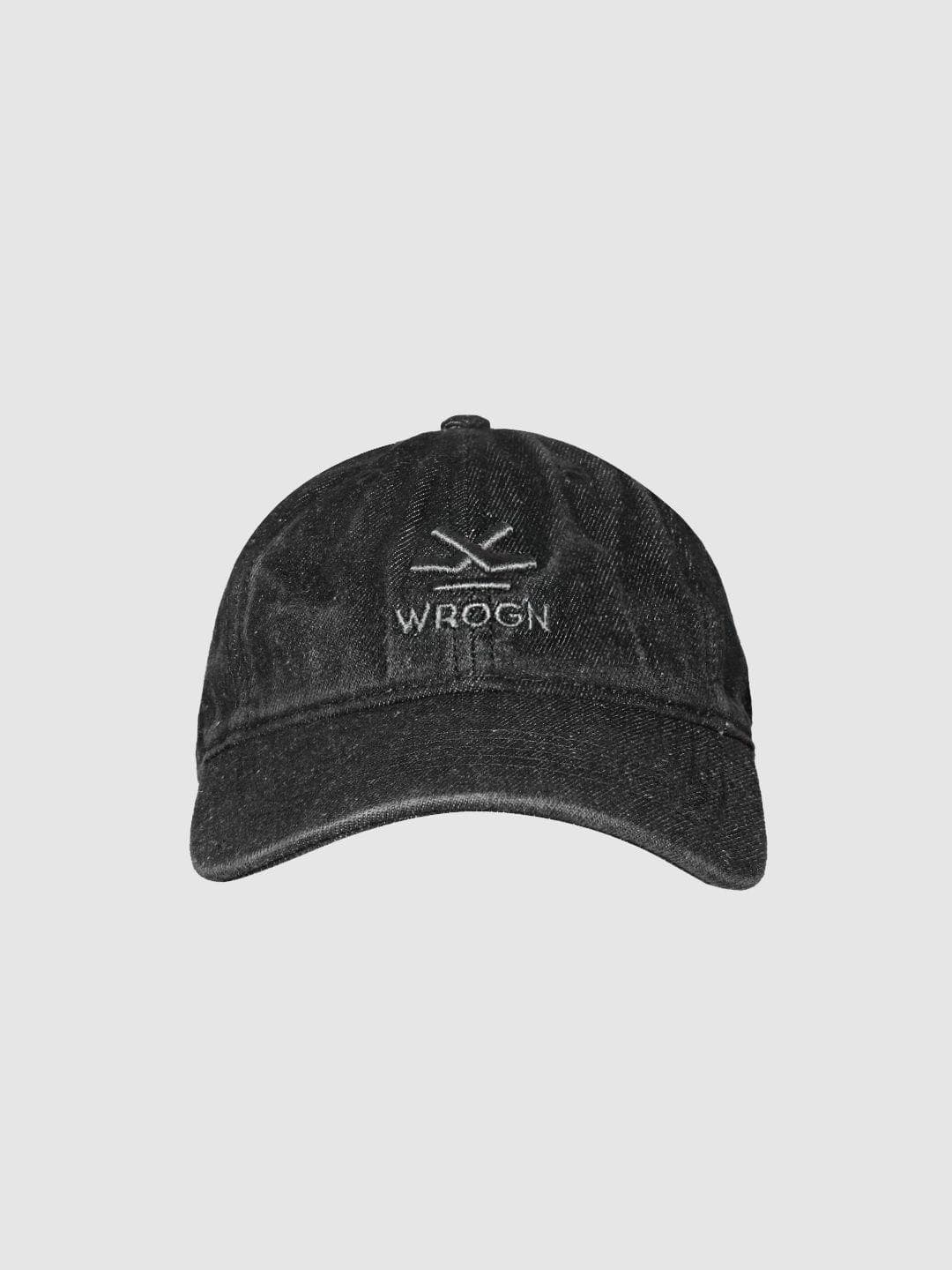 WROGN Unisex Black Embroidered Baseball Cap