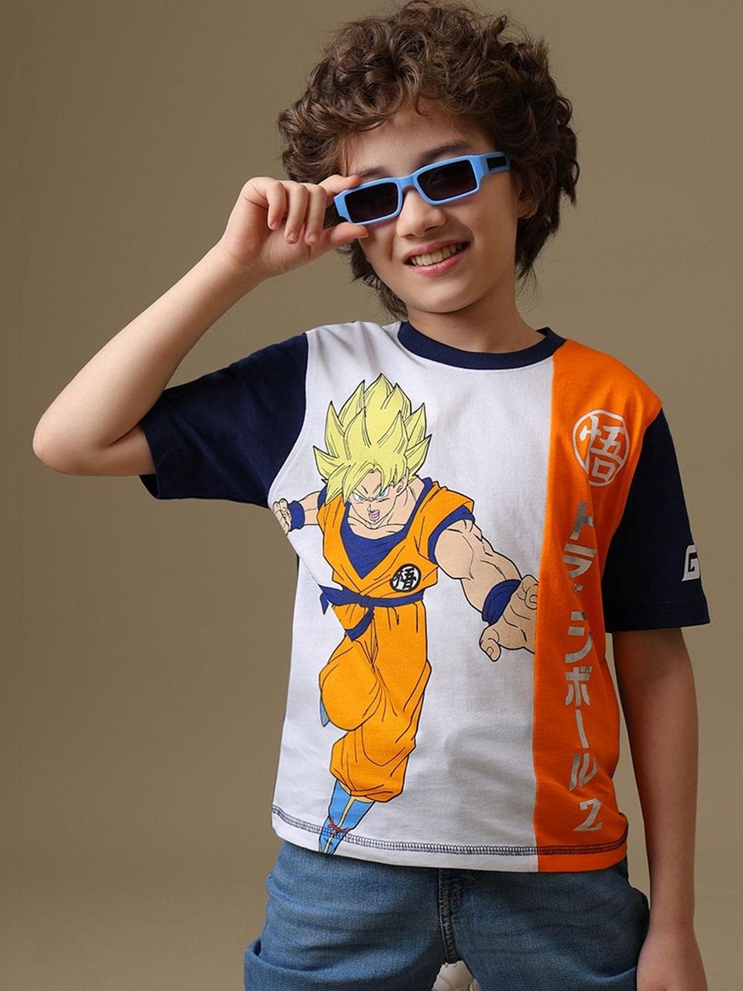 Kids Ville Boys Dragon Ball Z Printed Regular fit Tshirt