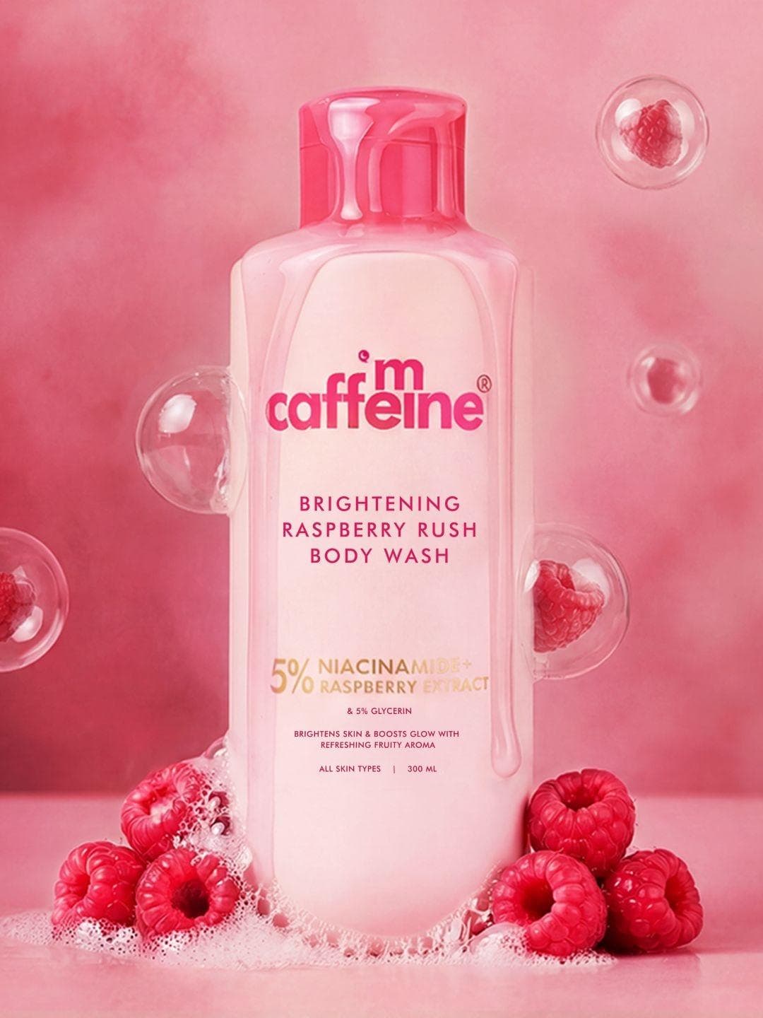 Buy MCaffeine Brightening 5% Niacinamide & Raspberry Body Wash 300ml - - Personal Care for Unisex