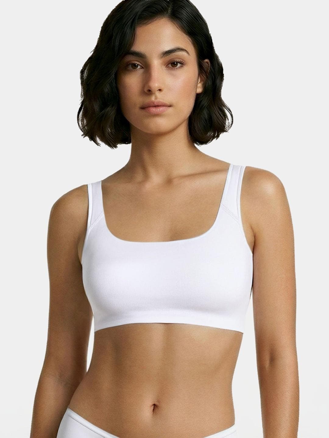 Enamor Women Bamboo Cotton Super Soft Non-Padded Wirefree Pop-on Bra- IB06